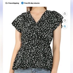 Elegant Black and White Women's Blouse